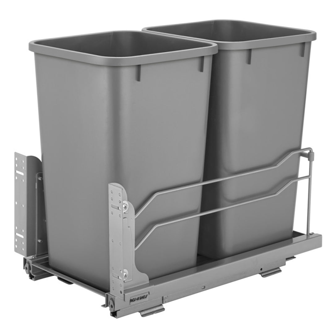 Rev-A-Shelf Double Pullout Trash Can 27 qt. with Soft-close, 53WC-1527SCDM-217