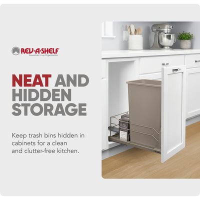 Rev-A-Shelf Pullout Kitchen Trash Can 50 qt. with Soft-close, 53WC-1550SCDM-112 - VMInnovations