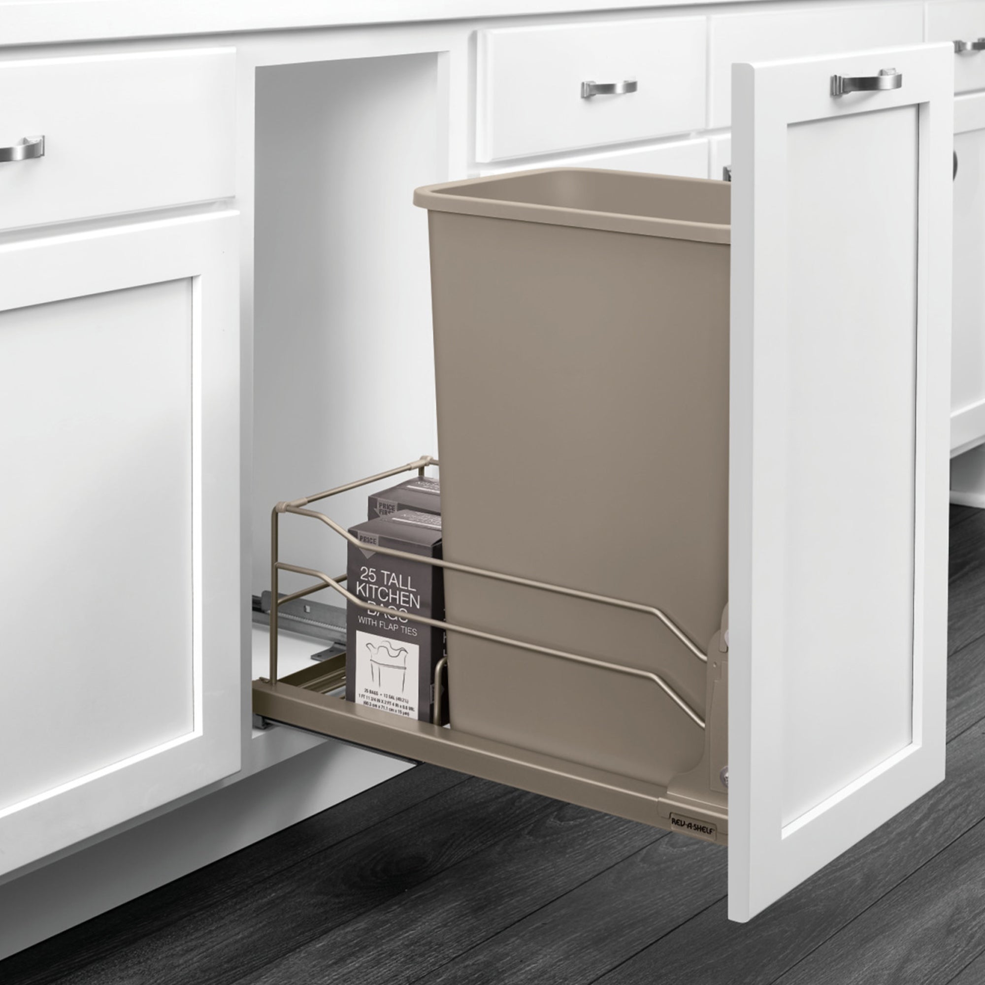 Rev-A-Shelf Pullout Kitchen Trash Can 50 qt. with Soft-close, 53WC-1550SCDM-112 - VMInnovations