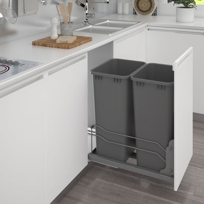 Rev-A-Shelf Double Pullout Trash Can 50 qt. with Soft-close, 53WC-2150SCDM-213