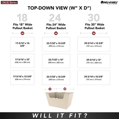 Rev-A-Shelf Sidelines 18" Canvas Cloth Closet Basket Liner, Tan, CBLSL-181405-T1