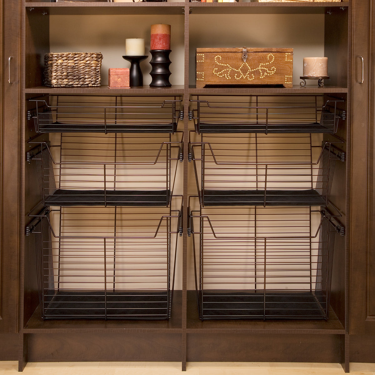 Rev-A-Shelf Sidelines CBSL-181410BZ-3 18" Pullout Closet Storage Basket, Bronze