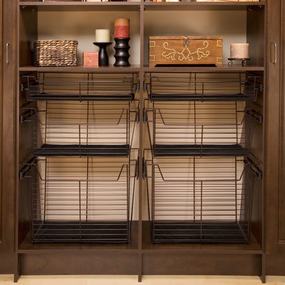 Rev-A-Shelf Sidelines CBSL-181410BZ-3 18" Pullout Closet Storage Basket, Bronze