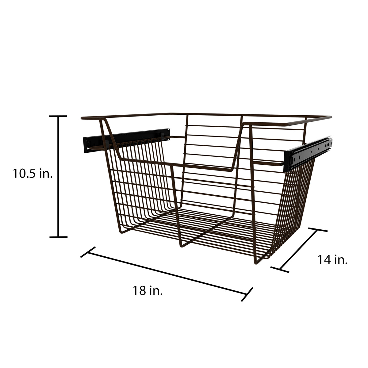 Rev-A-Shelf Sidelines CBSL-181410BZ-3 18" Pullout Closet Storage Basket, Bronze