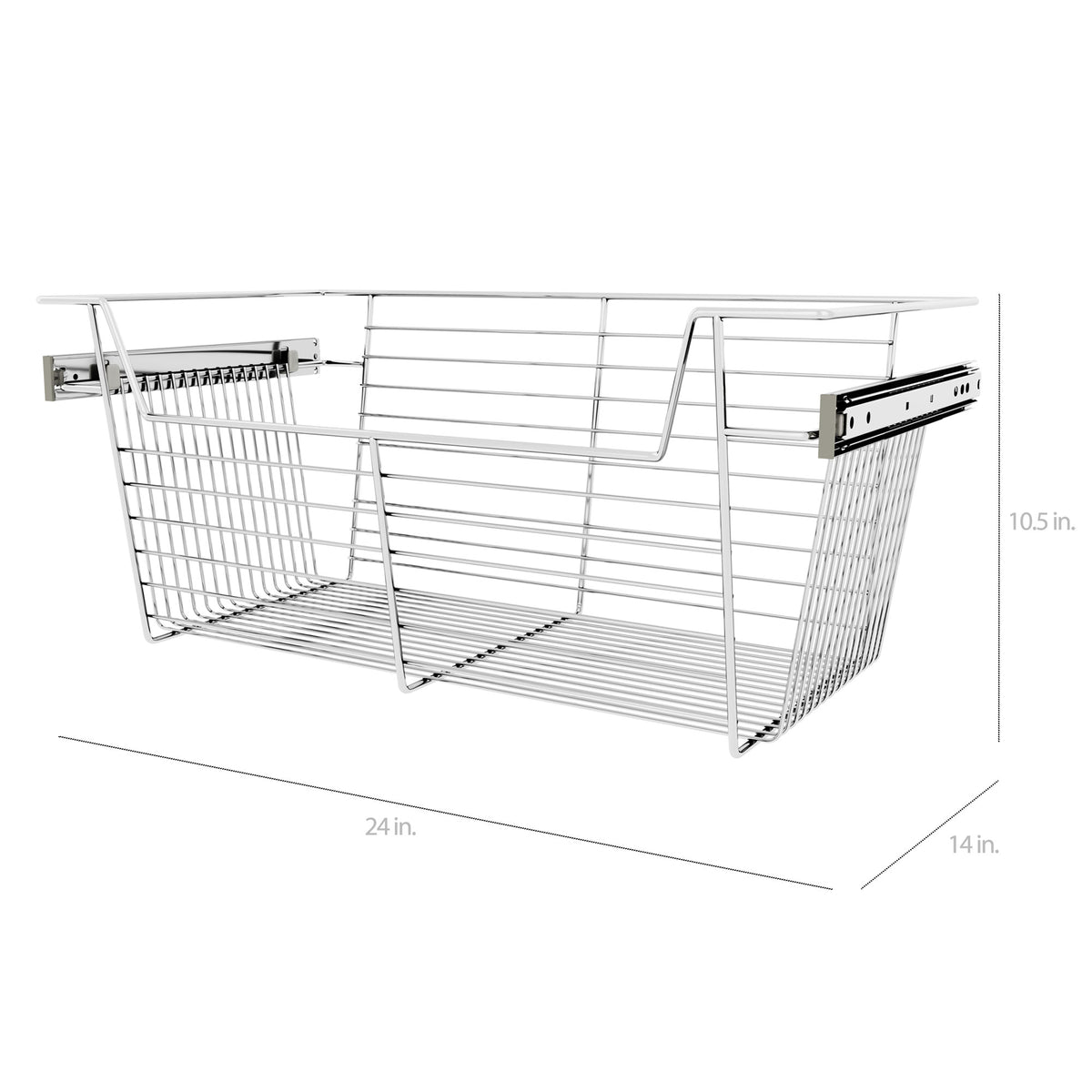 Rev-A-Shelf Sidelines CBSL-241410CR-3 24" Chrome Pullout Closet Storage Basket