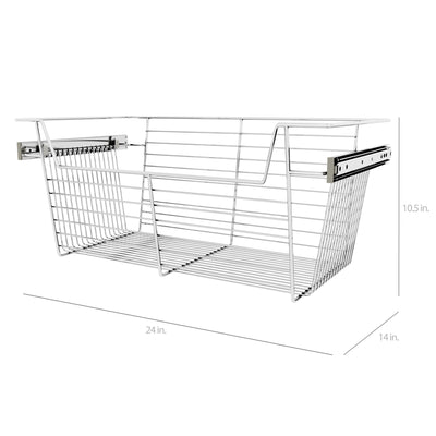 Rev-A-Shelf Sidelines CBSL-241410CR-3 24" Chrome Pullout Closet Storage Basket