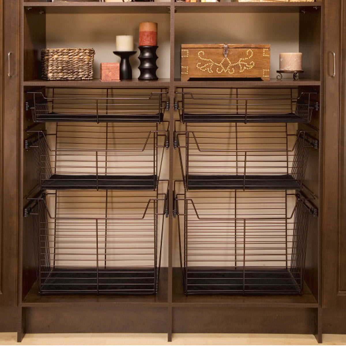 Rev-A-Shelf Sidelines CBSL-301410BZ-3 30" Bronze Pullout Closet Storage Basket