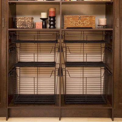 Rev-A-Shelf Sidelines CBSL-301410BZ-3 30" Bronze Pullout Closet Basket (3 Pack)