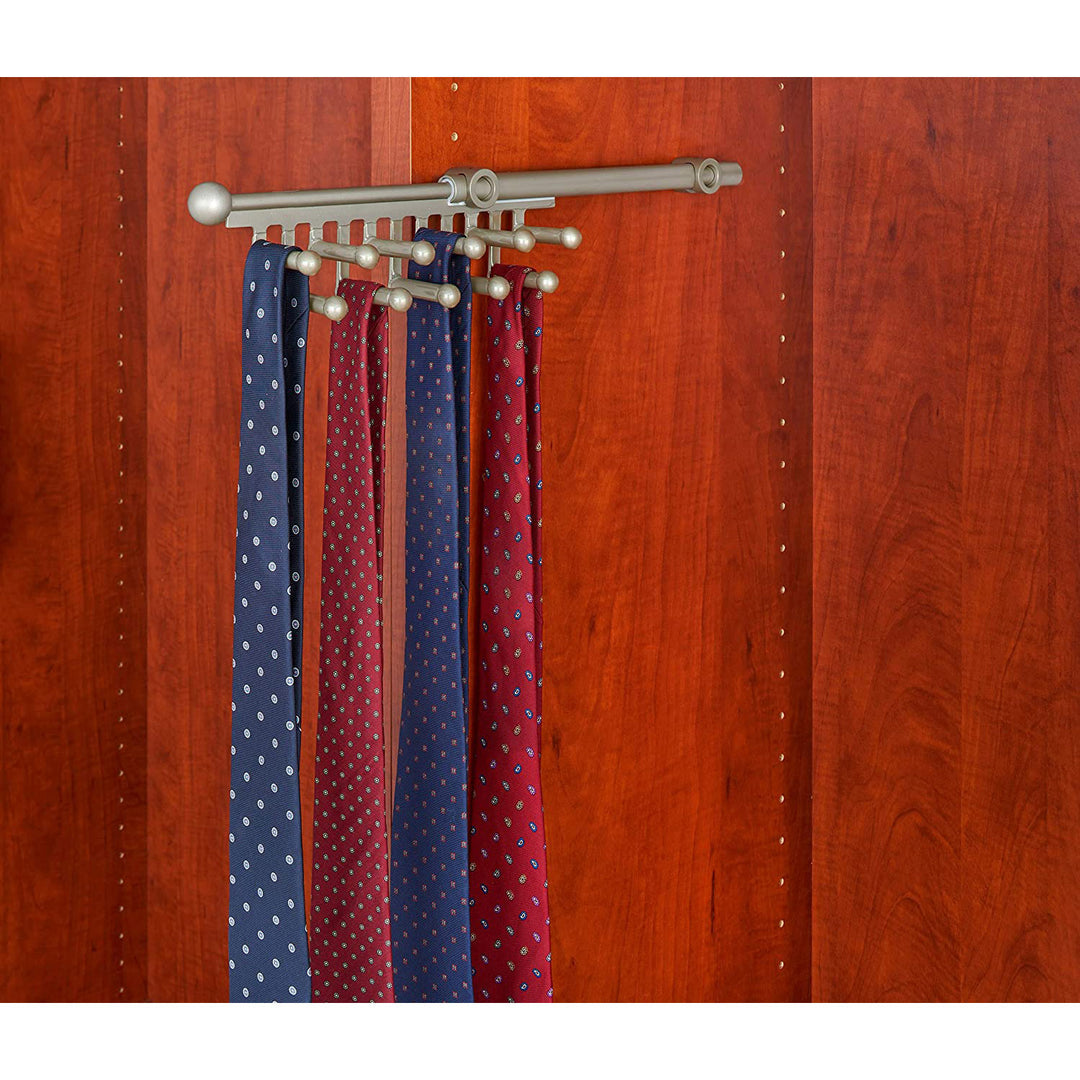 Rev-A-Shelf 6" Extending Closet Rod, Pull Out Organizer, Satin Nickle, CRT-12-SN