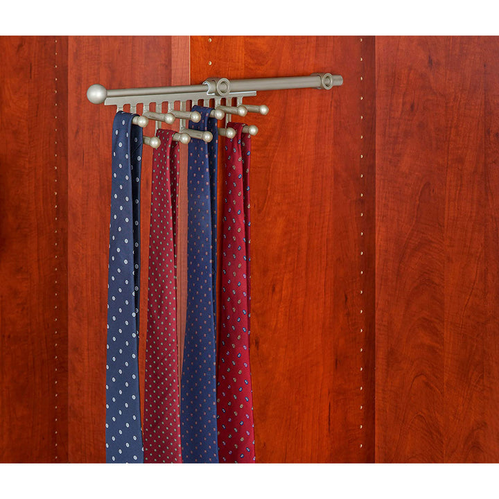 Rev-A-Shelf 6" Extending Closet Rod, Pull Out Organizer, Satin Nickle, CRT-12-SN