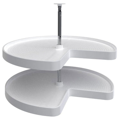 Rev-A-Shelf LD-2472-32-11-1 32" Polymer Kidney Shape 2-Shelf Lazy Susan, White
