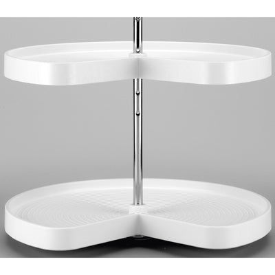 Rev-A-Shelf LD-2472-32-11-1 32" Polymer Kidney Shape 2-Shelf Lazy Susan, White