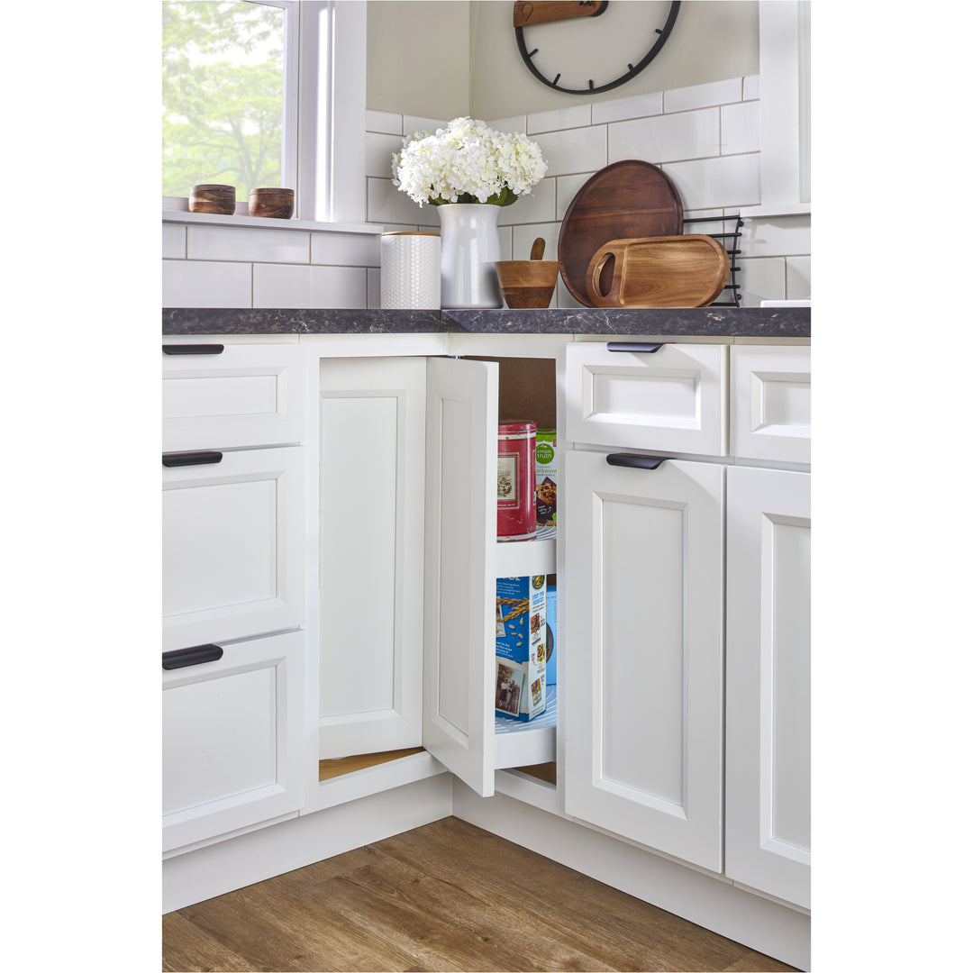 Rev-A-Shelf 24'' Lazy Susan Pie-Cut Polymer Two-Shelf, White, LD-2942-24-11-1