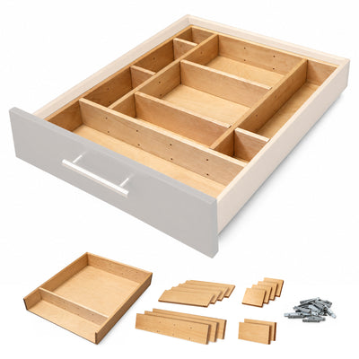 Rev-A-Shelf Customizable Drop-in Kitchen Cutlery Drawer Organizer, LD-4CT21-1