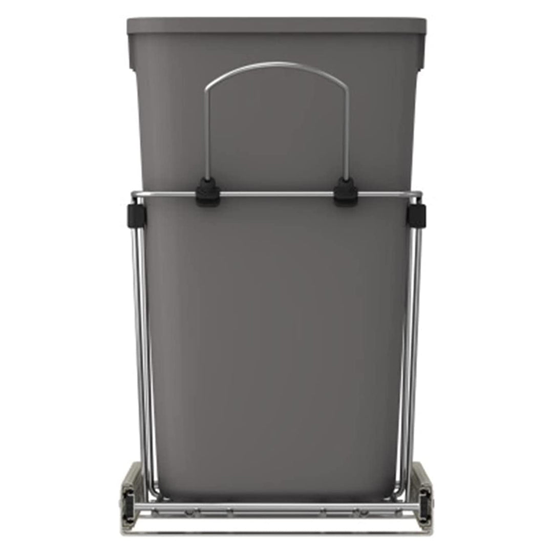 Rev-A-Shelf Double Pullout Trash Can 35 qt. for Kitchen, Gray, RV-18KD-13C-S