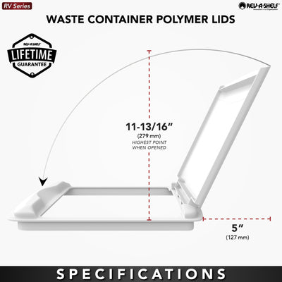 Rev-A-Shelf 50 Quart Trash Can Replacement Lid, White (Lid Only) (Open Box) - VMInnovations