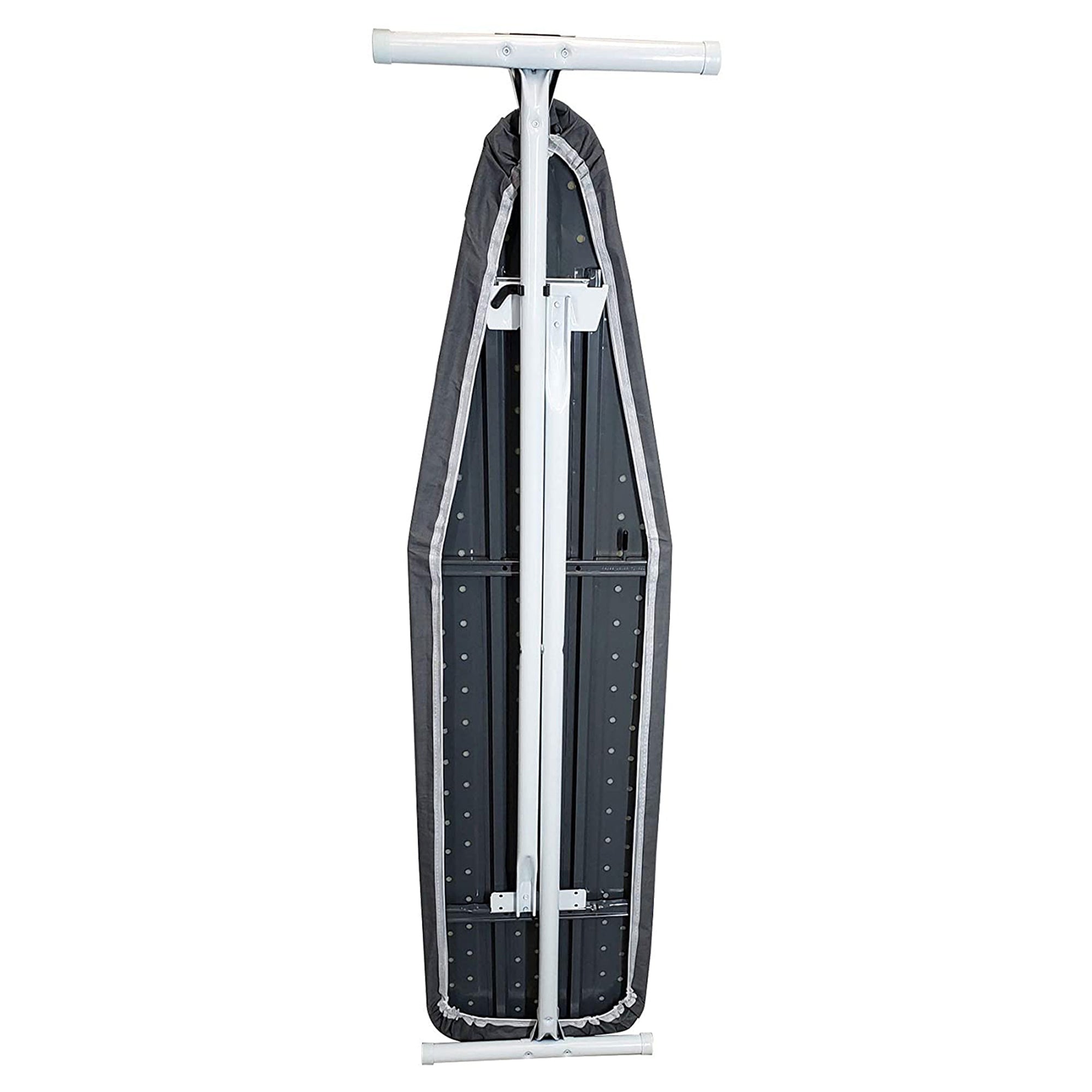 Homz T-Leg Foldable Adjustable Ironing Board with Foam Pad & Cotton Cover,Gray