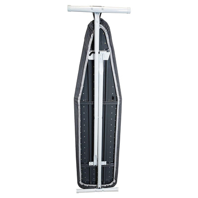 Homz T-Leg Foldable Adjustable Ironing Board with Foam Pad & Cotton Cover,Gray