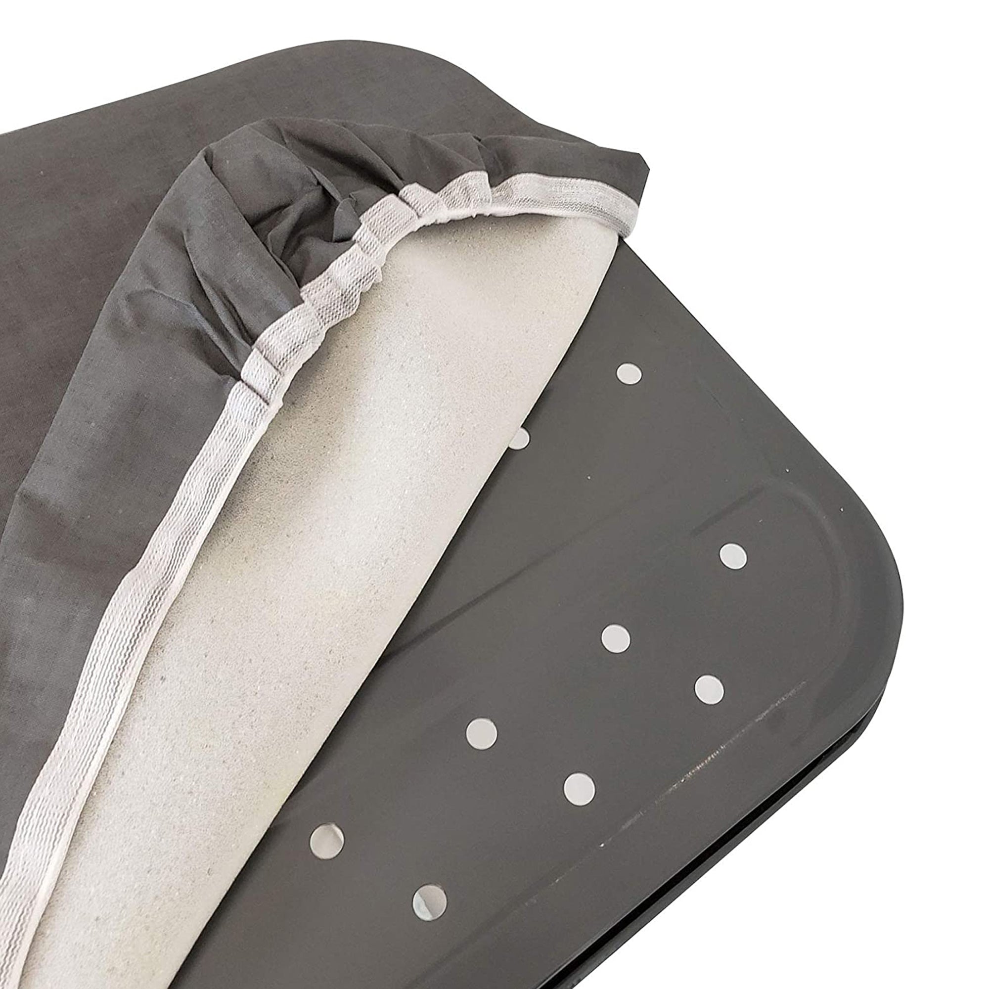 Homz T-Leg Foldable Adjustable Ironing Board with Foam Pad & Cotton Cover,Gray