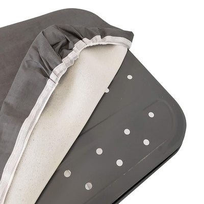 Homz T-Leg Foldable Adjustable Ironing Board with Foam Pad & Cotton Cover,Gray