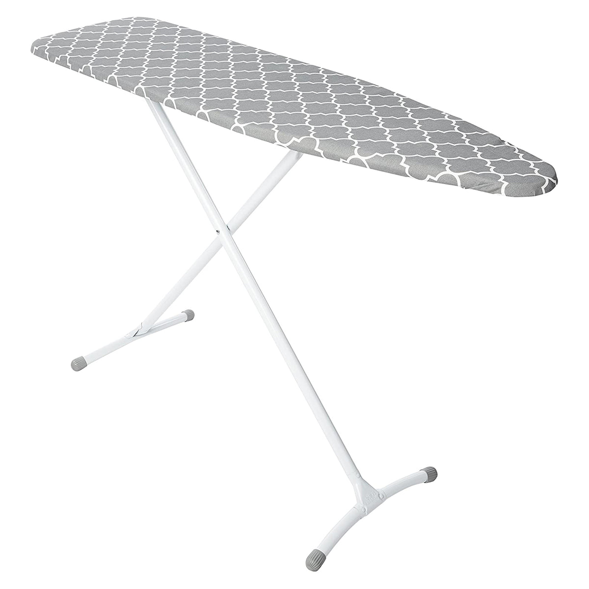 Homz Foldable Freestanding Portable Steel Ironing Board, Gray & White (Open Box)