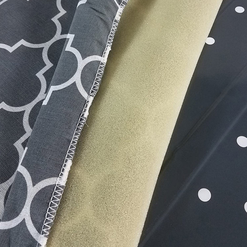 Homz Contour Foldable Adjustable Ironing Board w/Pad & Cotton Cover,Gray Lattice