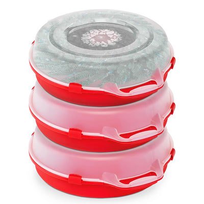 Homz 24 Inch Seasonal Holiday Christmas Plastic Wreath Storage Box (Used) - VMInnovations