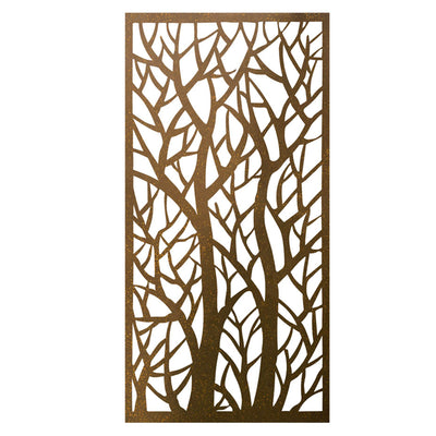 Stratco 6 x 3 Foot Steel Privacy Screen Wall Art Panel, Forest Design (Used)