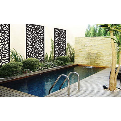 Stratco 6 x 3 Foot Steel Privacy Screen Wall Art Panel, Forest Design (Used)