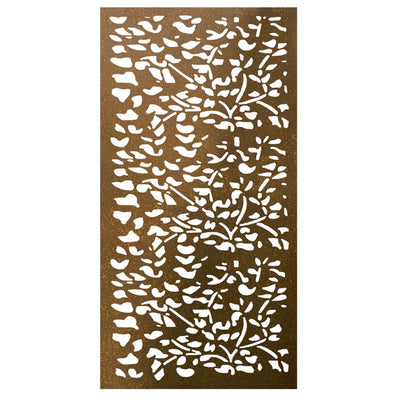 Stratco 6 x 3 Foot Steel Privacy Screen Wall Art Panel, Flora Design, Single