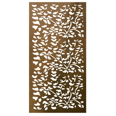 Stratco 6x3 Ft Steel Screen Wall Art Panel, Flora Design, Set of 2 (For Parts)