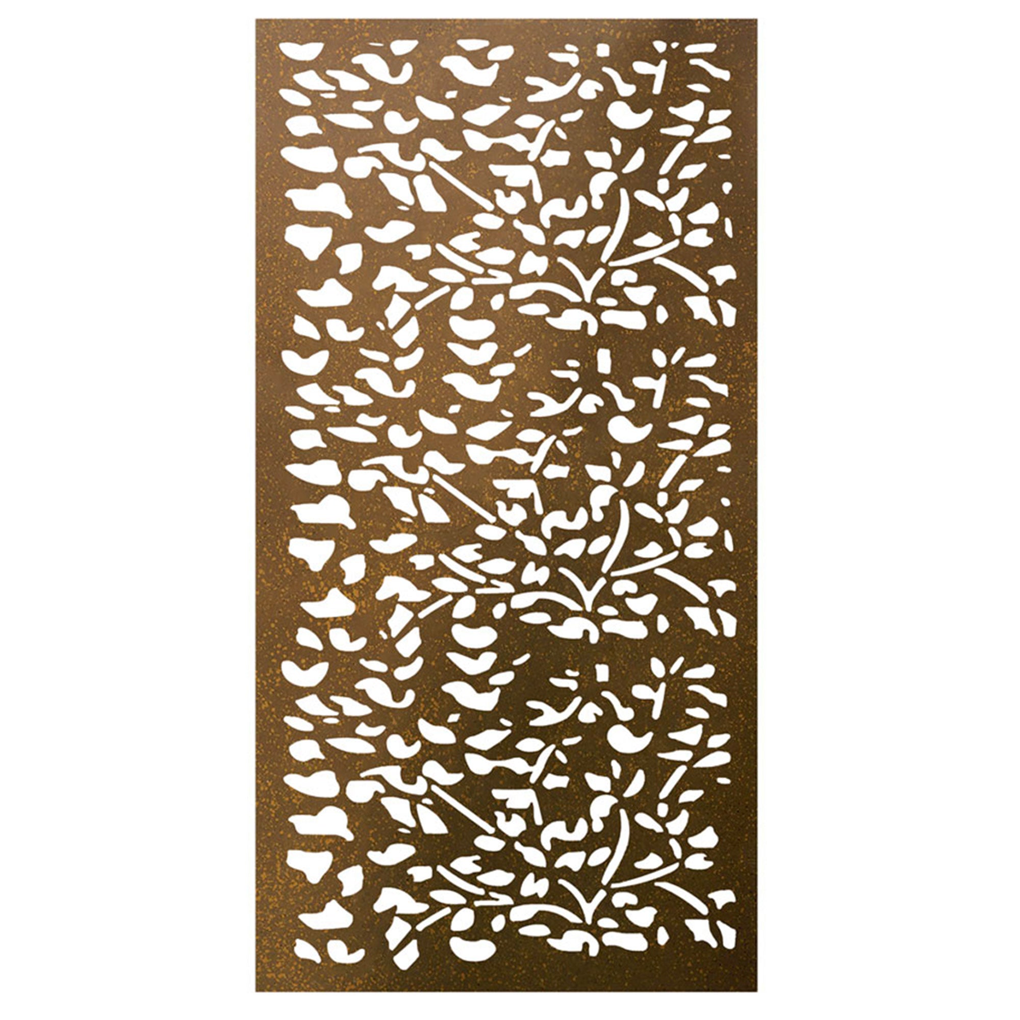 Stratco 6 x 3 Foot Steel Privacy Screen Wall Art Panel, Flora Design, Set of 2 (Refurbished)