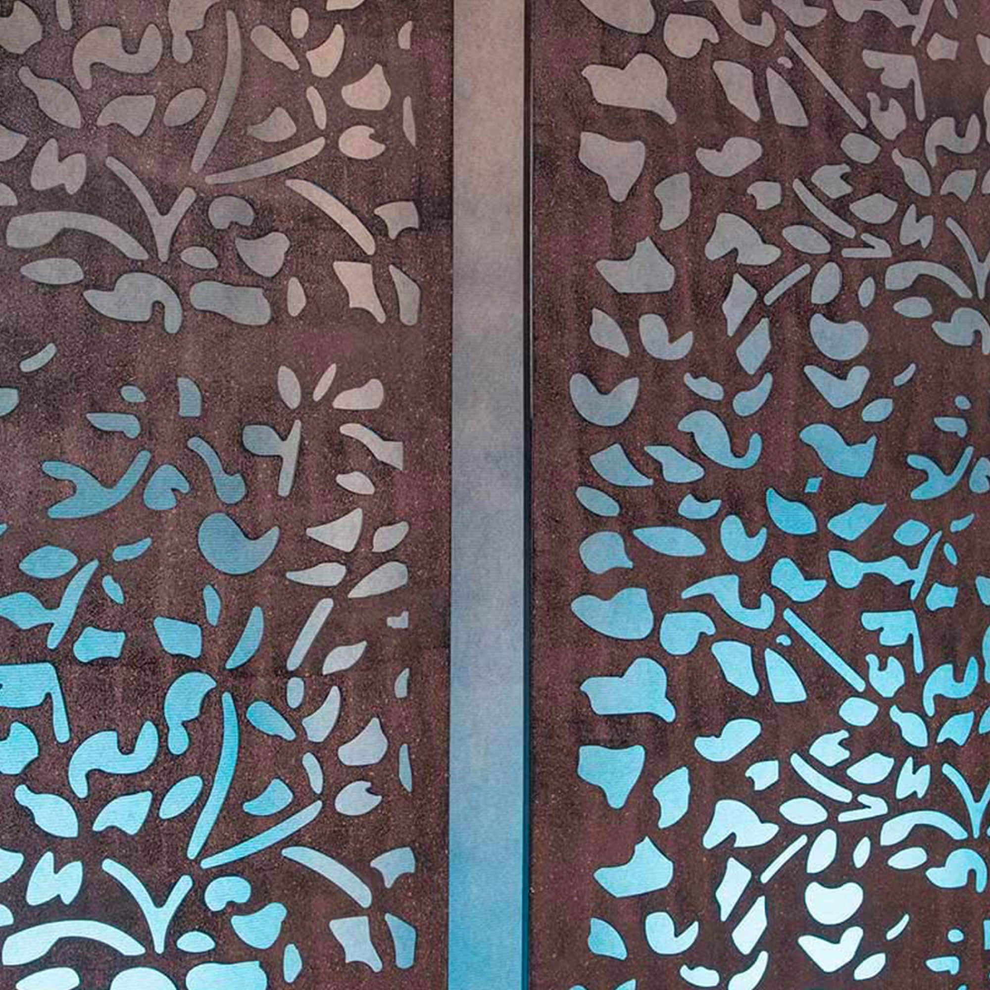 Stratco 6 x 3 Foot Steel Privacy Screen Wall Art Panel, Flora Design, Single