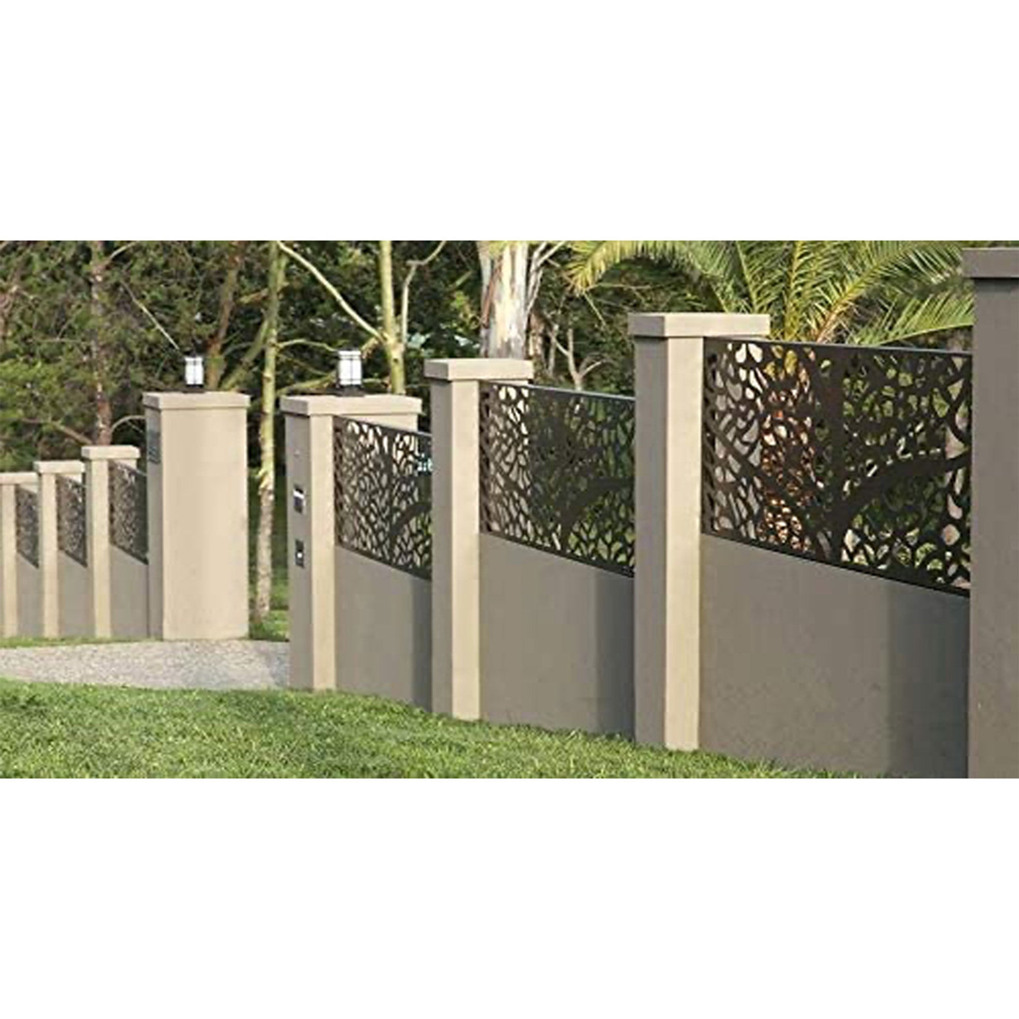 Stratco 6 x 3 Foot Steel Privacy Screen Wall Art Panel, Flora Design, Single