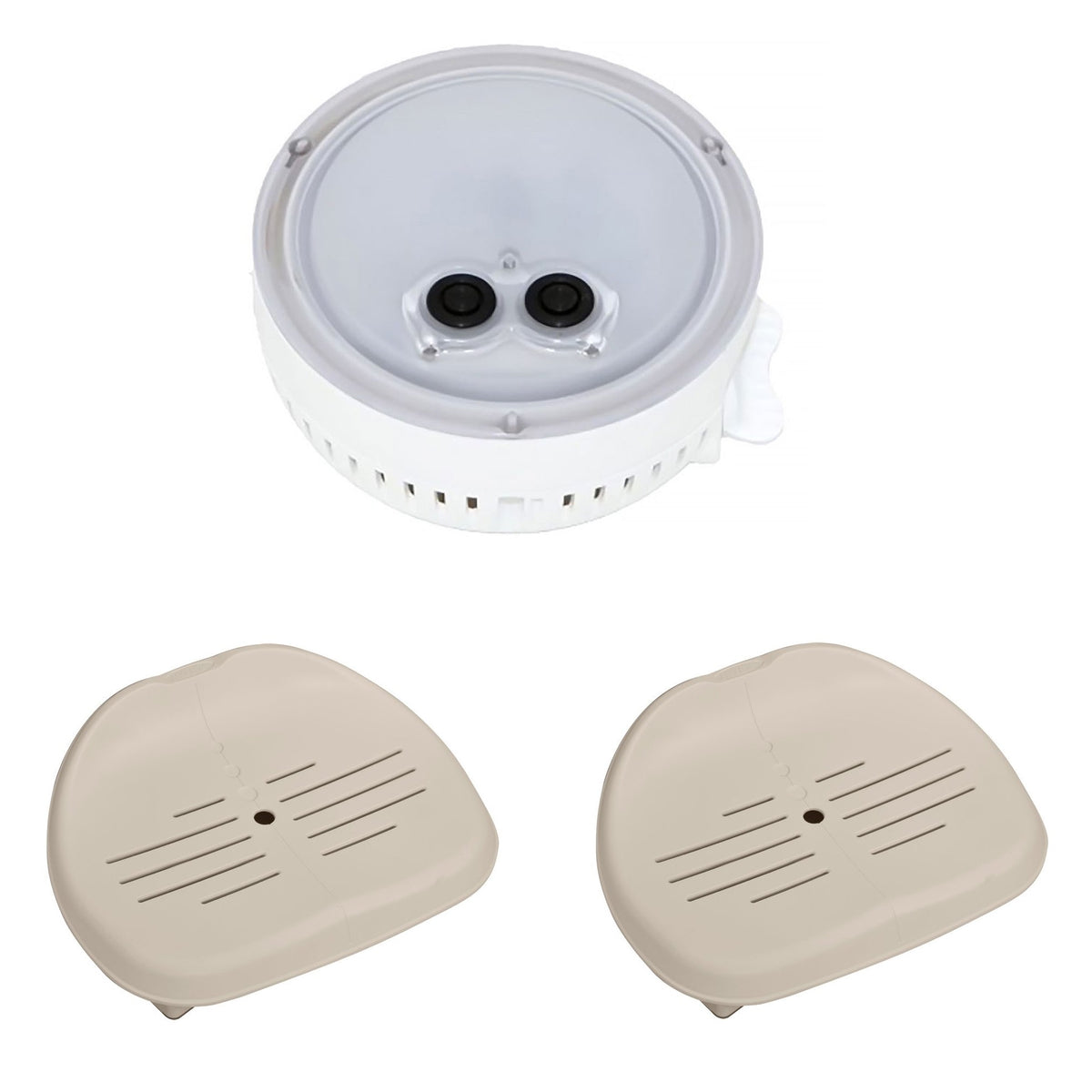 Intex Battery Powered Multi-Colored Spa Light & Slip Resistant Spa Seat (2 Pack)