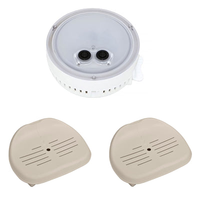 Intex Battery Powered Multi-Colored Spa Light & Slip Resistant Spa Seat (2 Pack)