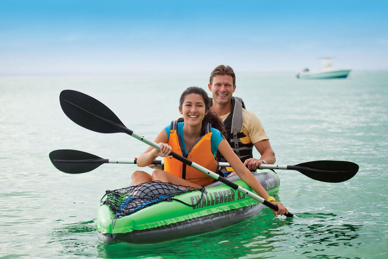 Intex 1-Person Inflatable Kayak (2 Pack) w/ 2-Person Inflatable Kayak w/ pump