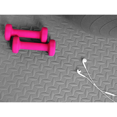3/4 Inch Thick Floor Puzzle Exercise Mat, 24 Sq Ft, Gray (Open Box)
