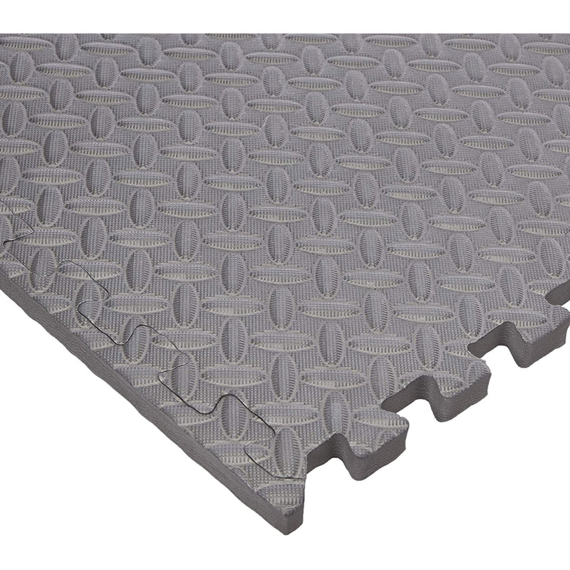 3/4 Inch Thick Floor Puzzle Exercise Mat, 24 Sq Ft, Gray (Open Box)