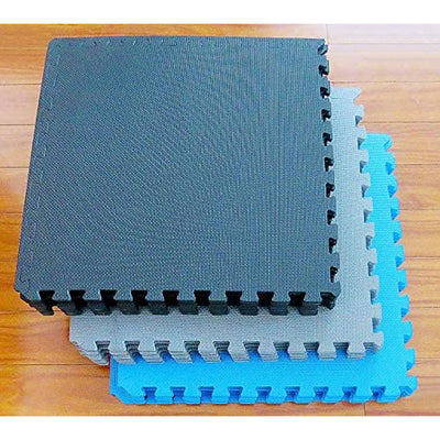 Everyday Essentials 1/2' Thick Floor Exercise Mat, 24 Sq Ft, Blue (Open Box)