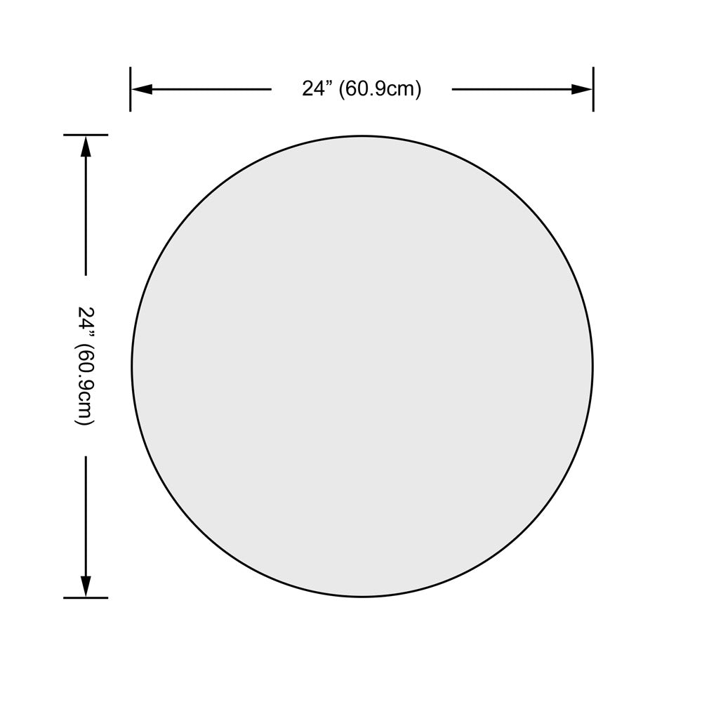 Dulles Glass 24" Round Pencil Polish Edge 3/8 Inch Glass Table Top (Open Box)