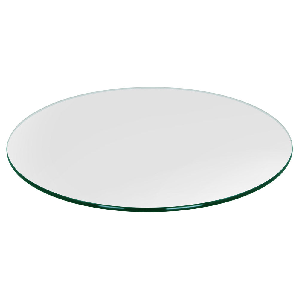 Dulles Glass 24" Round Pencil Polish Edge 3/8 Inch Glass Table Top (Open Box)