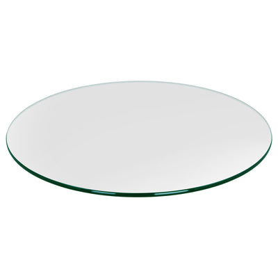 Dulles Glass 24" Round Pencil Polish Edge 3/8 Inch Glass Table Top (Open Box)