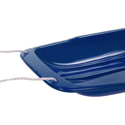 Lucky Bums Kids 48in 1 Person Plastic Snow Sled w/ Pull Rope, Blue (Open Box) - VMInnovations