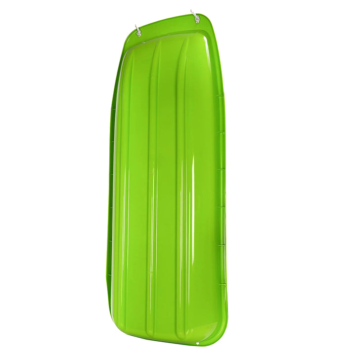 Lucky Bums Kids 48 Inch Plastic Snow Toboggan Sled w/ Pull Rope, Green (2 Pack) - VMInnovations
