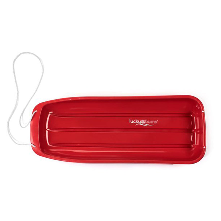 Lucky Bums Kids 48 Inch Plastic Snow Toboggan Sled with Pull Rope, Red (Used) - VMInnovations
