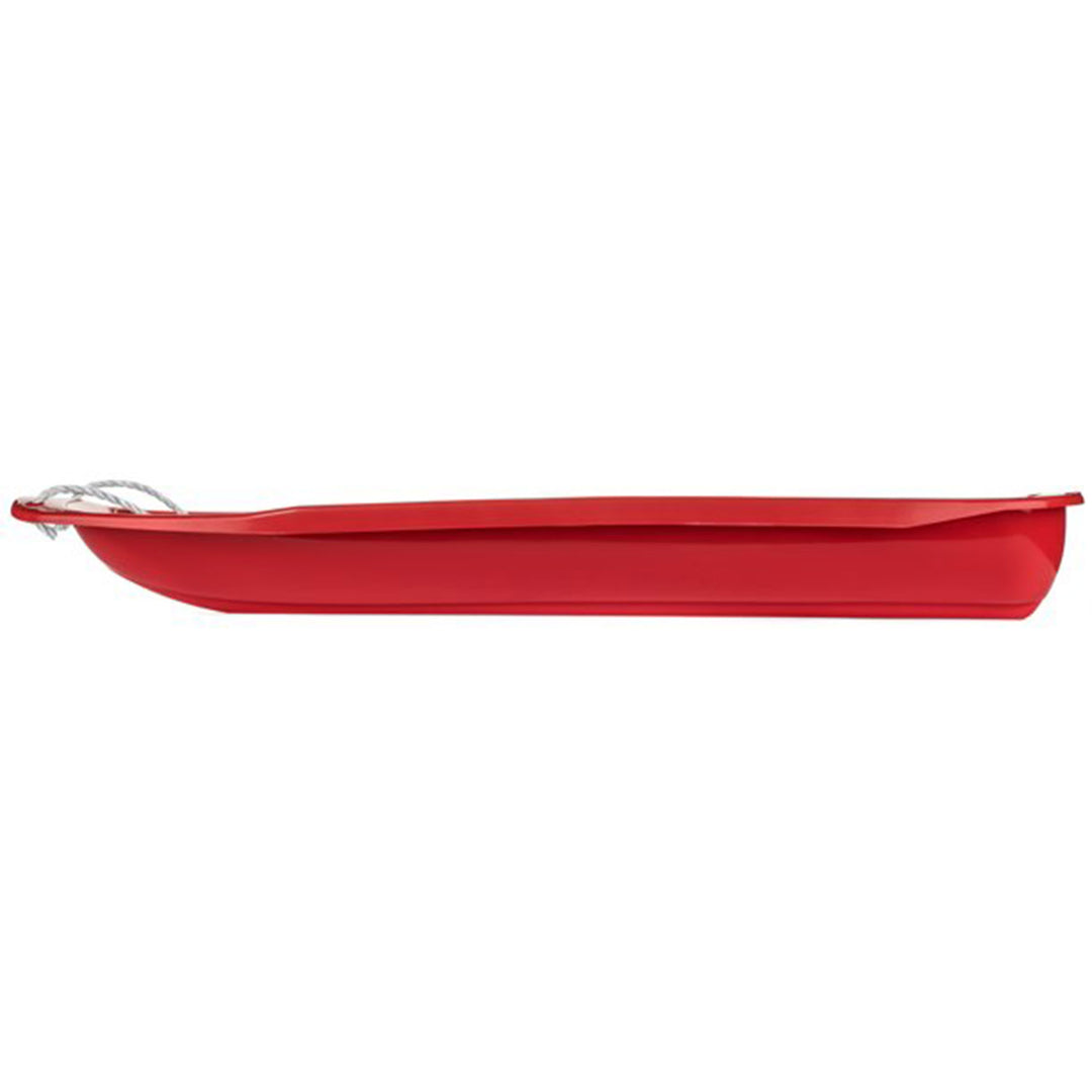 Lucky Bums Kids 48 Inch 1 Person Plastic Snow Toboggan Sled with Pull Rope, Red - VMInnovations