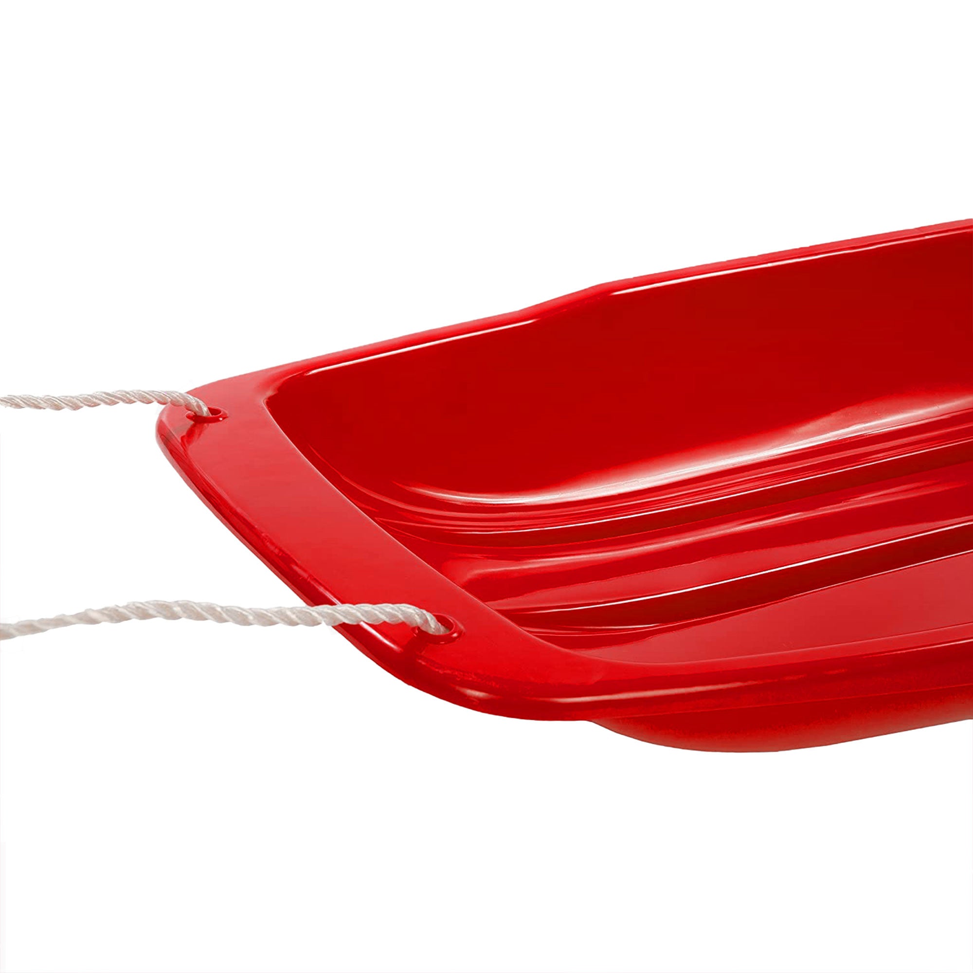 Lucky Bums Kids 48 Inch Plastic Snow Toboggan Sled with Pull Rope, Red (Used) - VMInnovations