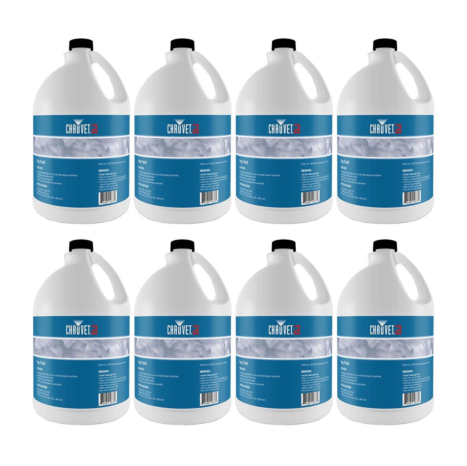 Chauvet DJ 1 Gallon of Fog Smoke Juice Fluid for Fog Machines (8 Pack) | 8 x FJU - VMInnovations