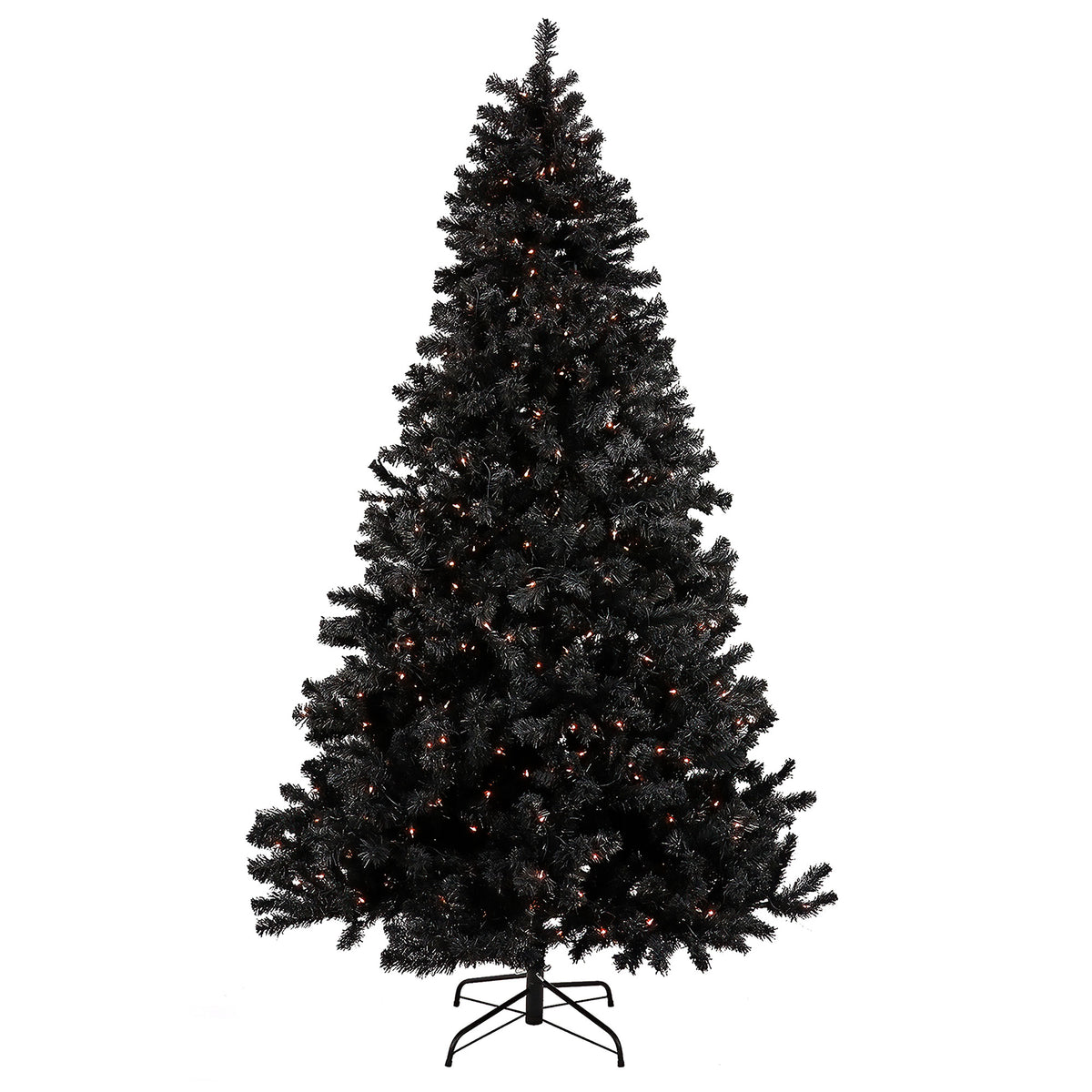 National Tree Company 7.5 Foot Prelit Full Body Artificial Christmas Tree, Black
